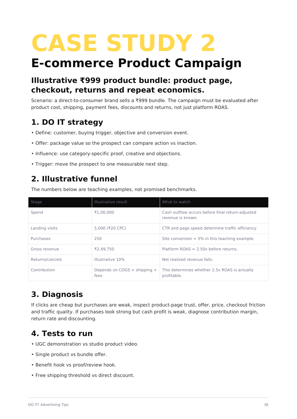 Sample handbook page from a campaign case study